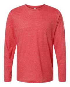Tultex 242 Unisex Poly-Rich Long Sleeve T-Shirt – Heather Red
