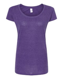 Tultex 243 Women’s Poly-Rich Scoop Neck T-Shirt – Heather Purple