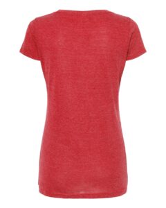 Tultex 243 Women’s Poly-Rich Scoop Neck T-Shirt – Heather Red (back)