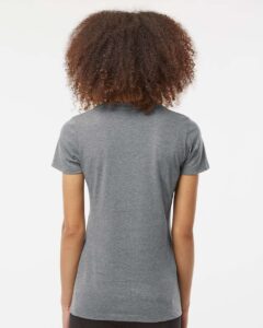 Tultex 542 Women’s Premium Cotton Blend T-Shirt – Athletic Heather (on model back)