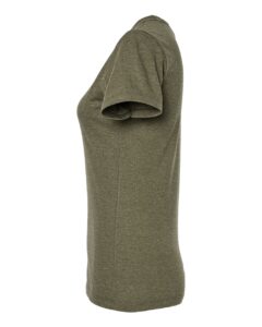 Tultex 542 Women’s Premium Cotton Blend T-Shirt – Olive Heather (side)