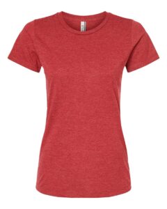 Tultex 542 Women’s Premium Cotton Blend T-Shirt – Red Heather