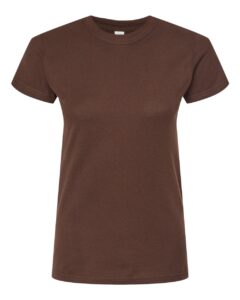 Tultex 213 Women’s Fine Jersey Slim Fit T-Shirt – Brown