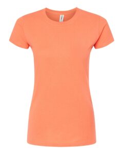 Tultex 213 Women’s Fine Jersey Slim Fit T-Shirt – Coral