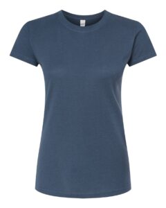 Tultex 213 Women’s Fine Jersey Slim Fit T-Shirt – Indigo