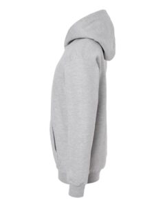 Tultex 320Y Youth Hooded Sweatshirt – Heather Grey (side)