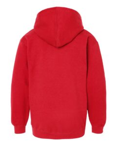 Tultex 320Y Youth Hooded Sweatshirt – Red (back)