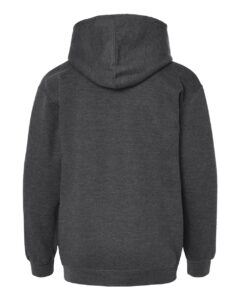 Tultex 320Y Youth Hooded Sweatshirt – Heather Charcoal (back)