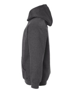 Tultex 320Y Youth Hooded Sweatshirt – Heather Charcoal (side)