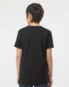 Tultex 235 Youth Fine Jersey T-Shirt – Black (on model back)