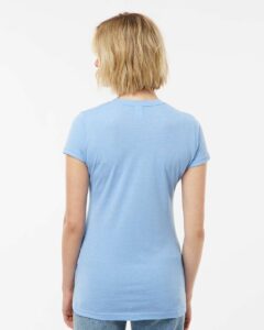 Tultex 240 Women’s Poly-Rich T-Shirt – Heather Athletic Blue (on model back)