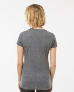 Tultex 240 Women’s Poly-Rich T-Shirt – Heather Charcoal (on model back)