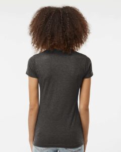 Tultex 240 Women’s Poly-Rich T-Shirt – Heather Graphite (on model back)