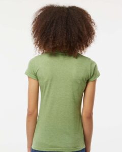 Tultex 240 Women’s Poly-Rich T-Shirt – Heather Green (on model back)