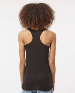 Tultex 190 Women’s Poly-Rich Racerback Tank Top – Black (on model back)