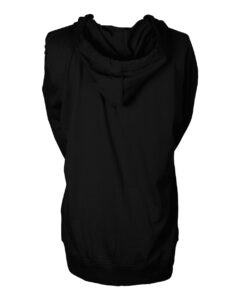 Tultex 260 Unisex Beach Full-Zip Hooded Long Sleeve T-Shirt – Black (back)