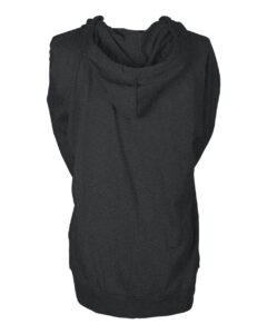 Tultex 260 Unisex Beach Full-Zip Hooded Long Sleeve T-Shirt – Heather Charcoal (back)