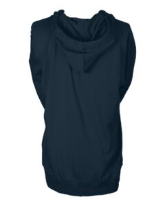 Tultex 260 Unisex Beach Full-Zip Hooded Long Sleeve T-Shirt – Navy (back)