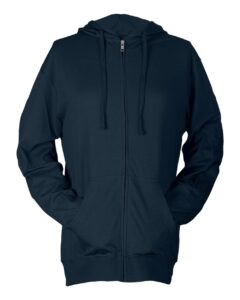 Tultex 260 Unisex Beach Full-Zip Hooded Long Sleeve T-Shirt – Navy