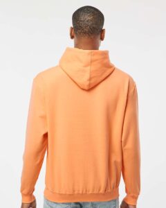 Tultex 320 Unisex Fleece Hooded Sweatshirt – Cantaloupe (on model back)
