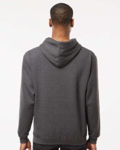 Tultex 320 Unisex Fleece Hooded Sweatshirt – Heather Charcoal (on model back)