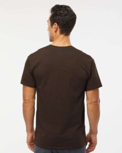 M&O 4800 Men’s Gold Soft Touch T-Shirt – Chocolate (on model back)