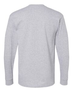 M&O 4820 Unisex Gold Soft Touch Long Sleeve T-Shirt – Athletic Grey (back)