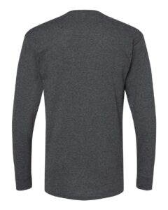 M&O 4820 Unisex Gold Soft Touch Long Sleeve T-Shirt – Dark Heather (back)