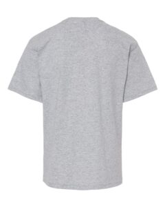 M&O 4850 Youth Gold Soft Touch T-Shirt – Athletic Grey (back)