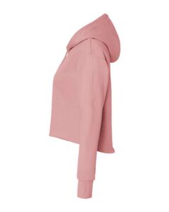 Next Level 9384 Women’s Laguna Sueded Raw Edge Crop Hoodie Sweatshirt – Desert Pink (side)