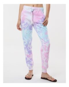 Colortone 8999 Unisex Tie-Dyed Joggers – Cotton Candy (on model)