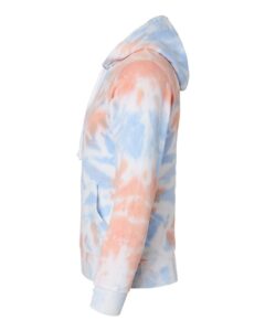 J. America 8861 Men’s Tie-Dyed Fleece Hooded Sweatshirt – Sunset Tie Dye (side)