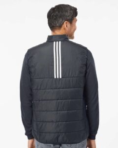 Adidas A572 Men’s Puffer Full-Zip Vest – Black (on model back)