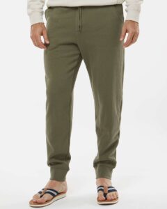 Independent Trading Co. IND20PNT Men’s Midweight Fleece Sweatpants – Army (on model)