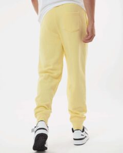 Independent Trading Co. IND20PNT Men’s Midweight Fleece Sweatpants – Light Yellow (on model back)