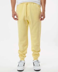 Independent Trading Co. IND20PNT Men’s Midweight Fleece Sweatpants – Light Yellow (on model)