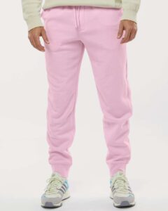 Independent Trading Co. IND20PNT Men’s Midweight Fleece Sweatpants – Light Pink (on model)