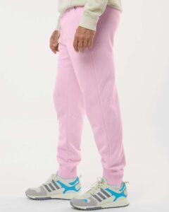 Independent Trading Co. IND20PNT Men’s Midweight Fleece Sweatpants – Light Pink (on model side)