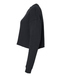 Independent Trading Co. AFX24CRP Women’s Lightweight Crop Crewneck Sweatshirt – Black (side)
