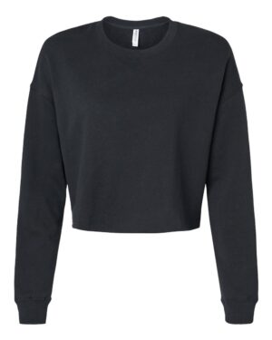 Independent Trading Co. AFX24CRP Women’s Lightweight Crop Crewneck Sweatshirt – Black