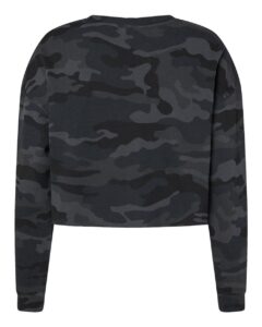Independent Trading Co. AFX24CRP Women’s Lightweight Crop Crewneck Sweatshirt – Black Camo (back)
