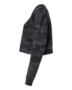 Independent Trading Co. AFX24CRP Women’s Lightweight Crop Crewneck Sweatshirt – Black Camo (side)