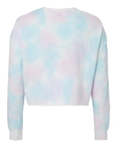 Independent Trading Co. AFX24CRP Women’s Lightweight Crop Crewneck Sweatshirt – Tie Dye Cotton Candy (back)