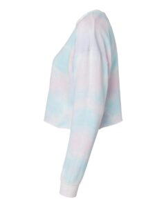 Independent Trading Co. AFX24CRP Women’s Lightweight Crop Crewneck Sweatshirt – Tie Dye Cotton Candy (side)
