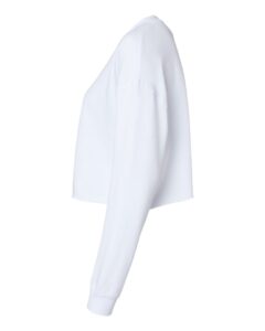 Independent Trading Co. AFX24CRP Women’s Lightweight Crop Crewneck Sweatshirt – White (side)