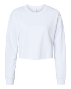 Independent Trading Co. AFX24CRP Women’s Lightweight Crop Crewneck Sweatshirt – White