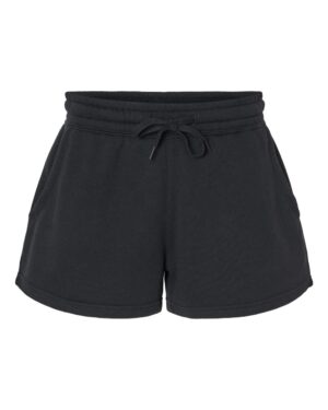 Independent Trading Co. PRM20SRT Women’s Lightweight California Wave Wash Fleece Shorts – Black
