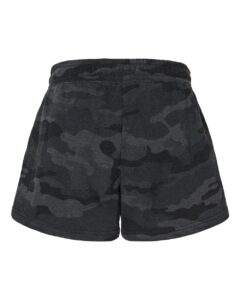 Independent Trading Co. PRM20SRT Women’s Lightweight California Wave Wash Fleece Shorts – Black Camo Heather (back)
