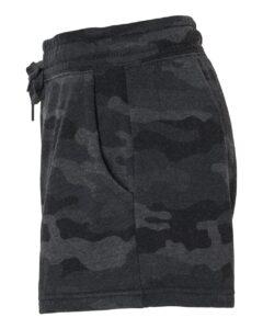 Independent Trading Co. PRM20SRT Women’s Lightweight California Wave Wash Fleece Shorts – Black Camo Heather (side)