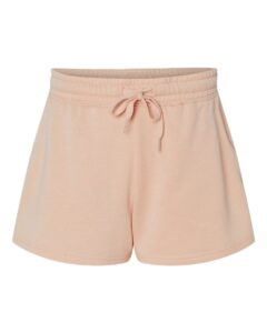 Independent Trading Co. PRM20SRT Women’s Lightweight California Wave Wash Fleece Shorts – Blush